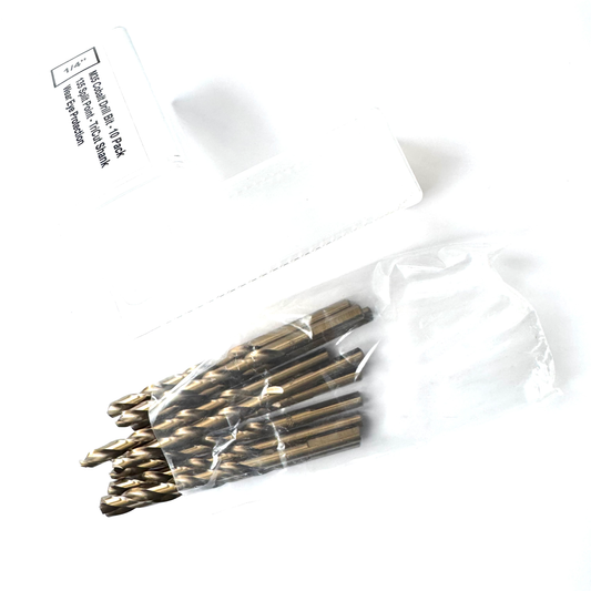 1/4" Cobalt Drill Bit 10 Pack